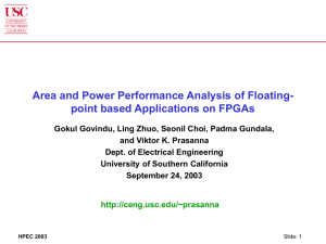 Area and Power Performance Analysis of Floating-