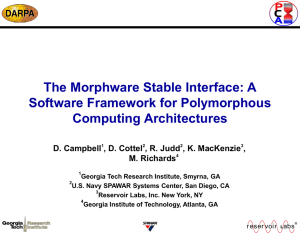 The Morphware Stable Interface: A Software Framework for Polymorphous Computing Architectures D. Campbell