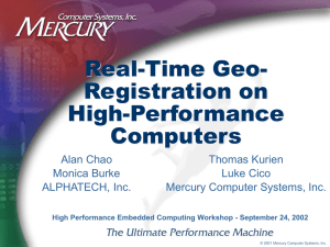 Real-Time Geo- Registration on High-Performance Computers