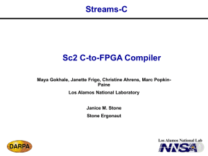Streams-C Sc2 C-to-FPGA Compiler