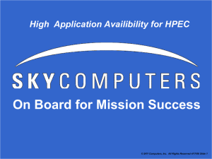 On Board for Mission Success High  Application Availibility for HPEC