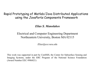 Rapid Prototyping of Matlab/Java Distributed Applications JavaPorts Electrical and Computer Engineering Department