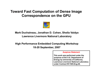 Toward Fast Computation of Dense Image Correspondence on the GPU