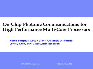 On-Chip Photonic Communications for High Performance Multi-Core Processors
