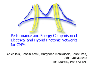 Performance and Energy Comparison of Electrical and Hybrid Photonic Networks for CMPs