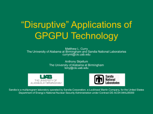 “Disruptive” Applications of GPGPU Technology