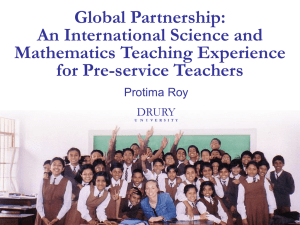 Global Partnership: An International Science and Mathematics Teaching Experience for Pre-service Teachers