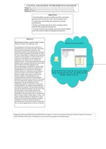 COASTAL AND MARINE ENVIRONMENTAL DATABASE Misgna, G
