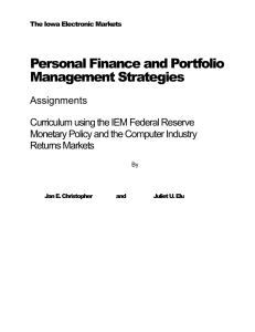 Personal Finance and Portfolio Management Strategies