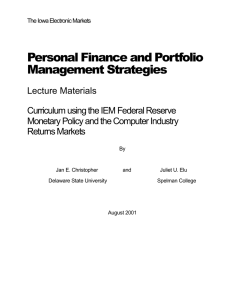 Personal Finance and Portfolio Management Strategies