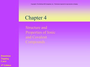 Chapter 4 Structure and Properties of Ionic and Covalent