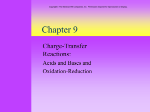 Chapter 9 Charge-Transfer Reactions: Acids and Bases and