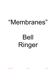 “Membranes”  Bell Ringer