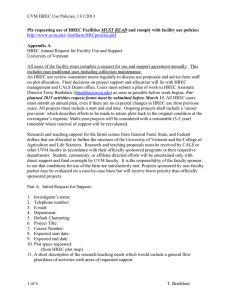 UVM HREC Use Policies, 11/1/2013 University of Vermont MUST READ