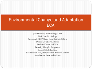 Environmental Change and Adaptation ECA