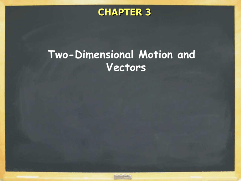 Two Dimensional Motion And Vectors CHAPTER 3