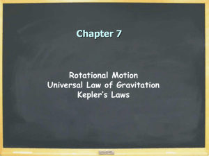 Chapter 7 Rotational Motion Universal Law of Gravitation Kepler’s Laws
