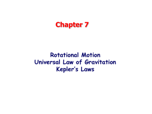 Chapter 7 Rotational Motion Universal Law of Gravitation Kepler’s Laws