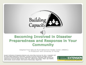 Becoming Involved in Disaster Preparedness and Response in Your Community