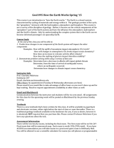 Geol 095 How the Earth Works Spring ‘15