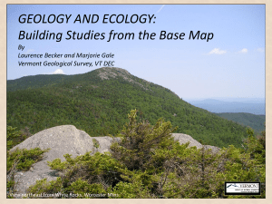 GEOLOGY AND ECOLOGY: Building Studies from the Base Map By