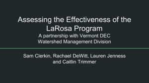 Assessing the Effectiveness of the LaRosa Program