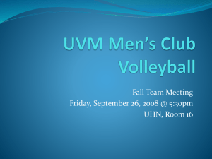 Fall Team Meeting Friday, September 26, 2008 @ 5:30pm UHN, Room 16