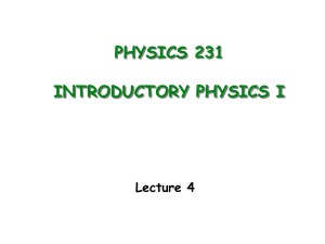 PHYSICS 231 INTRODUCTORY PHYSICS I Lecture 4