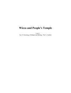 Wicca and People’s Temple 3/16/12