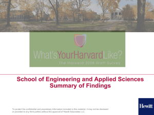 School of Engineering and Applied Sciences Summary of Findings
