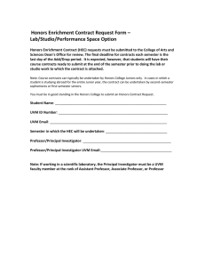 Honors Enrichment Contract Request Form – Lab/Studio/Performance Space Option  Honors Enrichment