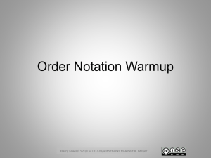 Order Notation Warmup