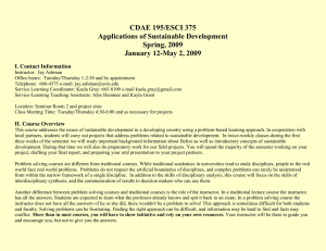 CDAE 195/ESCI 375 Applications of Sustainable Development Spring, 2009