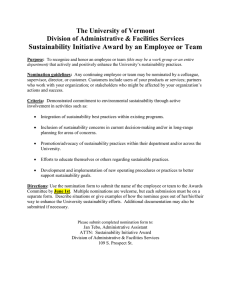 Sustainability Initiative Award by an Employee or Team