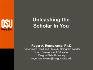 Unleashing the Scholar In You Roger A. Rennekamp, Ph.D.