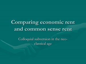 Comparing economic rent and common sense rent Colloquial subversion in the neo-