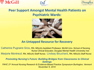 Peer Support Amongst Mental Health Patients on Psychiatric Wards: Catherine Pugnaire Gros