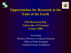 Opportunities for Research at the Ends of the Earth NSF Research Day