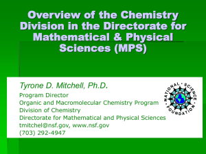 . Overview of the Chemistry Division in the Directorate for Mathematical &amp; Physical