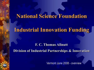 National Science Foundation Industrial Innovation Funding F. C. Thomas Allnutt