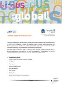 Join us! “GradUS global” participants’ form