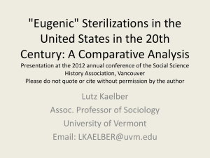 &#34;Eugenic&#34; Sterilizations in the United States in the 20th
