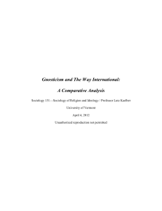 Gnosticism and The Way International: A Comparative Analysis