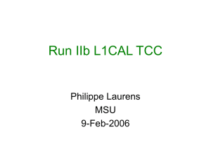 Run IIb L1CAL TCC Philippe Laurens MSU 9-Feb-2006