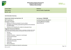 BCS Evidence Based Assessment Using the Internet Level 3 Evidence Record Sheet