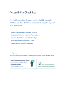 Accessibility Checklists