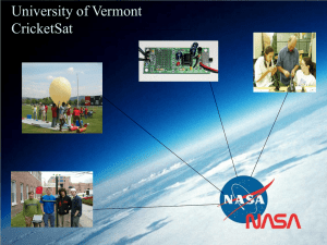 University of Vermont CricketSat