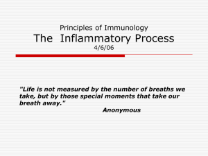 The  Inflammatory Process Principles of Immunology