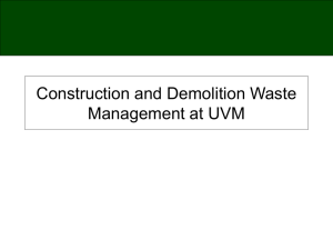 Construction and Demolition Waste Management at UVM