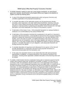 NSHE System Office Real Property Transaction Checklist